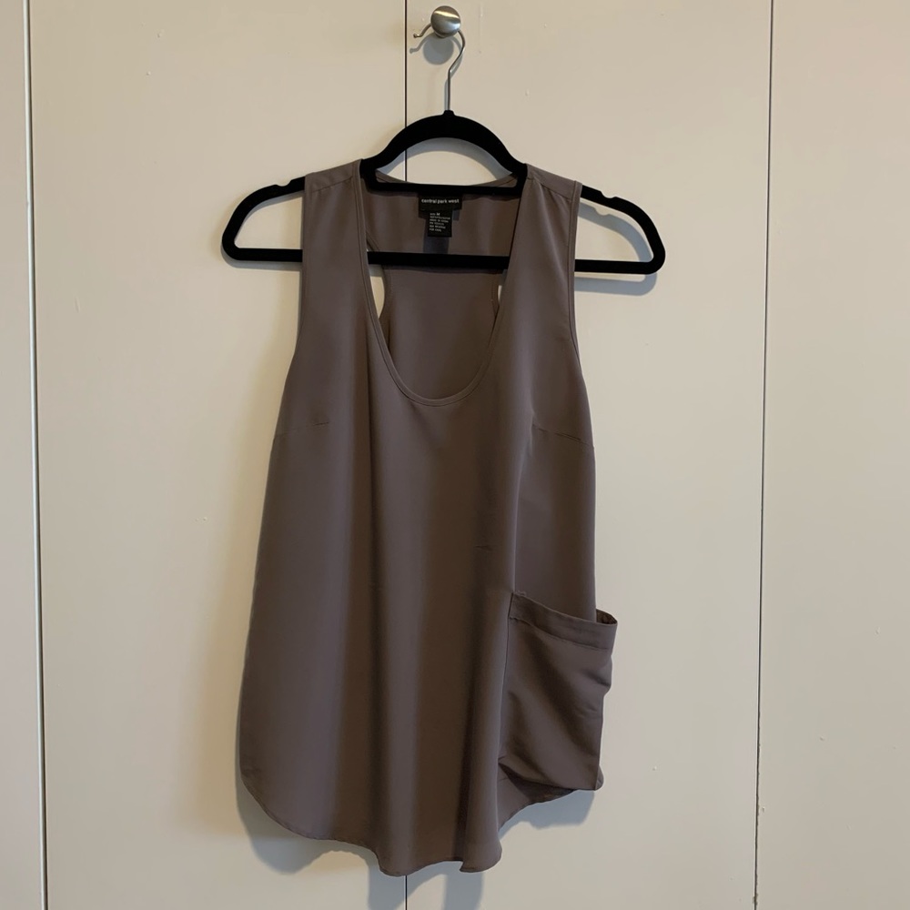 Central Park West Sleeveless Gray Top